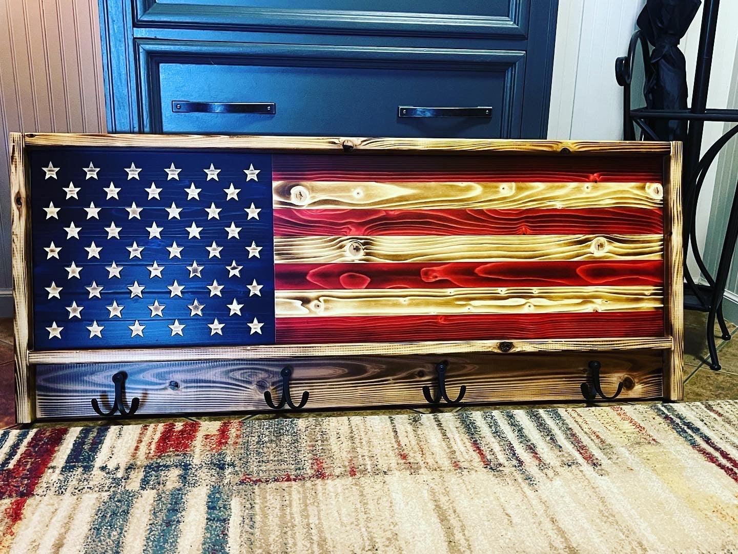 American Flag Coat Rack, USA Coat Rack