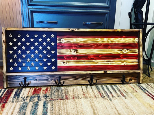American Flag Coat Rack, USA Coat Rack