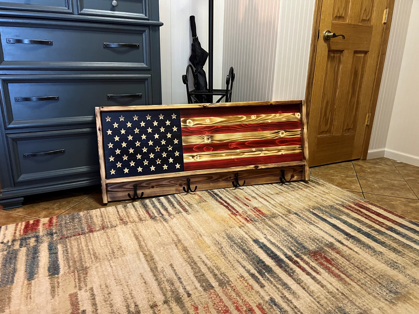 American Flag Coat Rack, USA Coat Rack