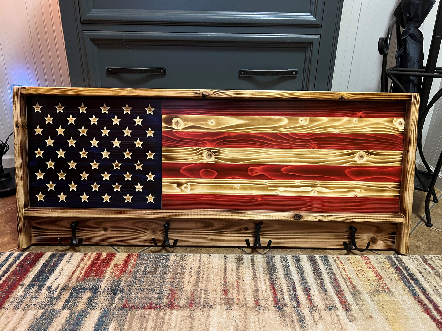 American Flag Coat Rack, USA Coat Rack