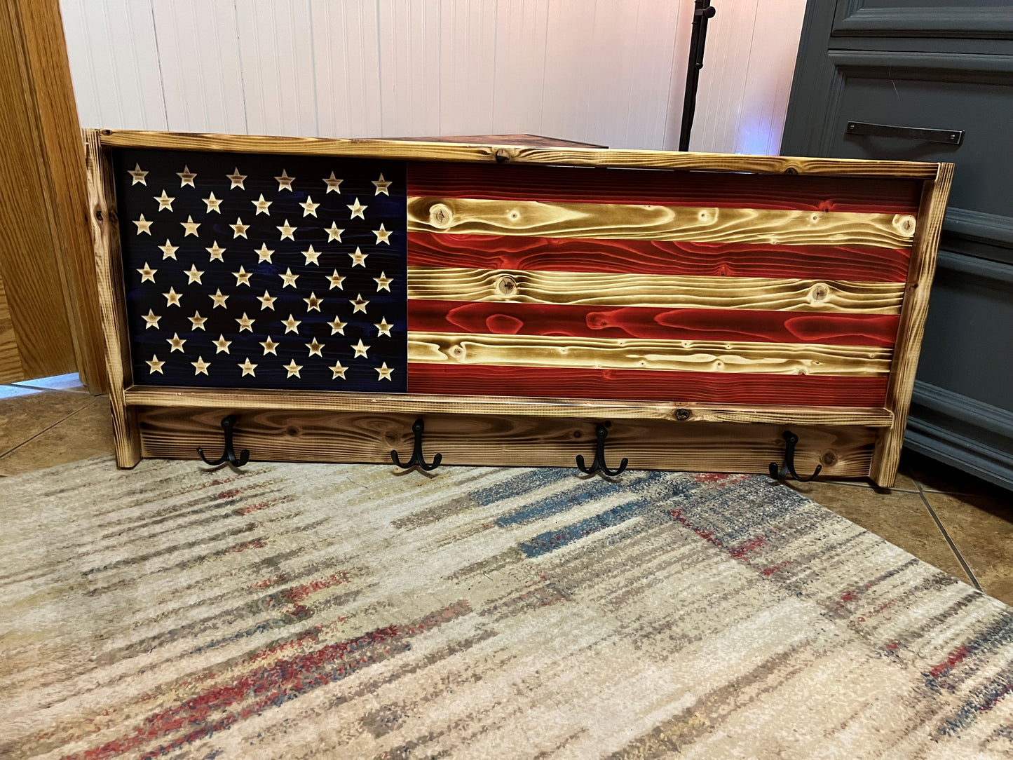 American Flag Coat Rack, USA Coat Rack