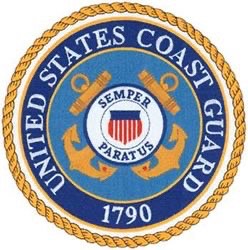 Special American Wooden Flag Coast Guard Emblem Charred Rustic Décor