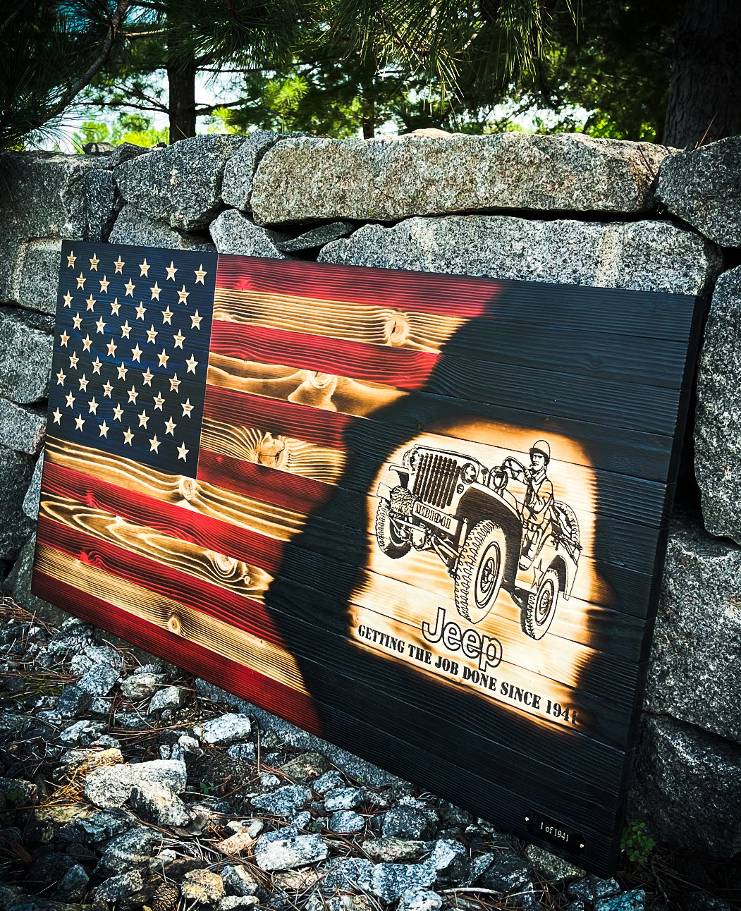 Limited edition Commemorative 1941 Jeep Willys flag