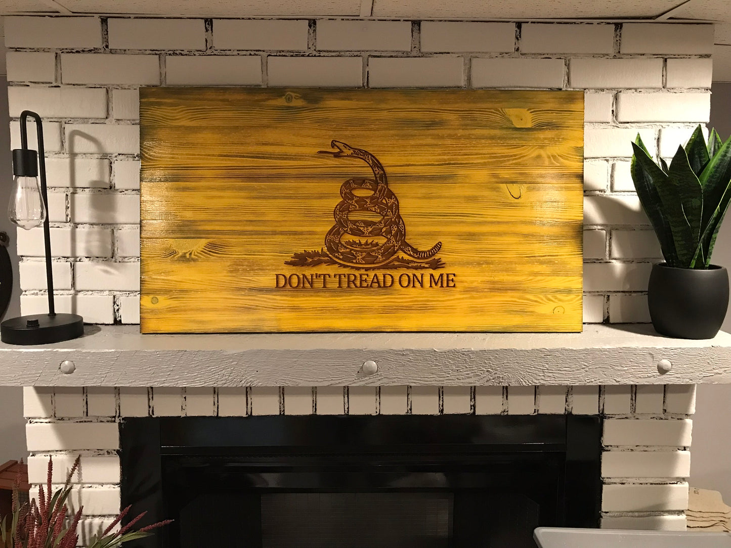 Gadsden Charred Rustic Flag "Don't Tread on Me"