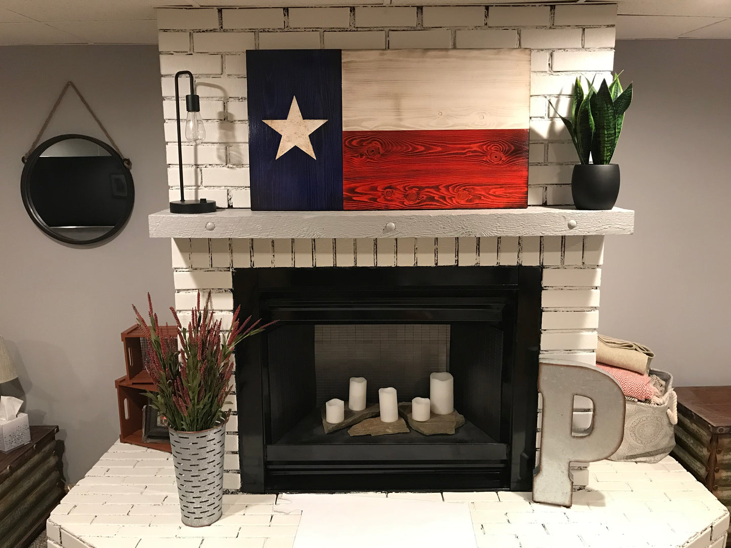 Texas Wooden Original Rustic Charred Flag