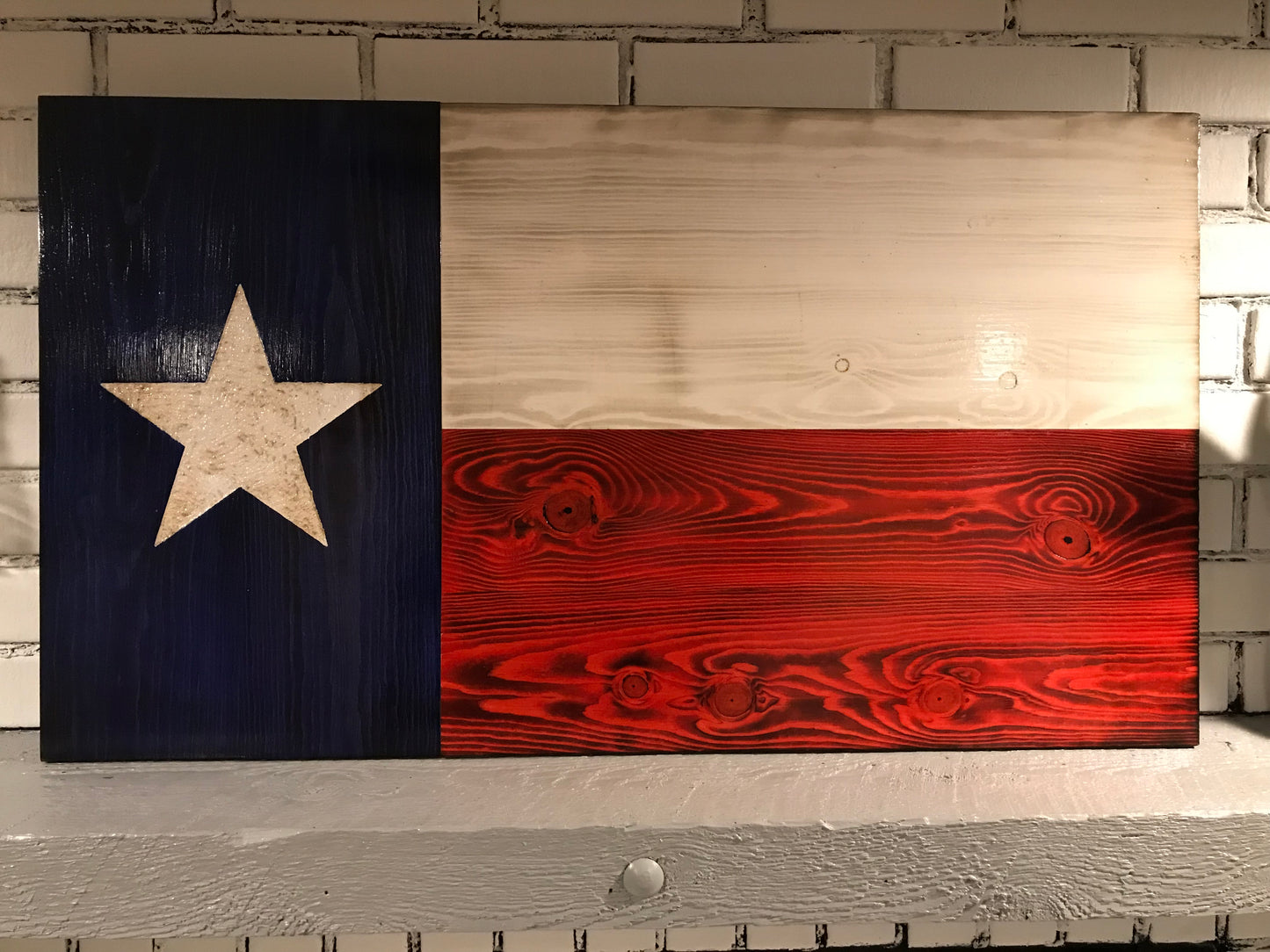 Texas Wooden Original Rustic Charred Flag