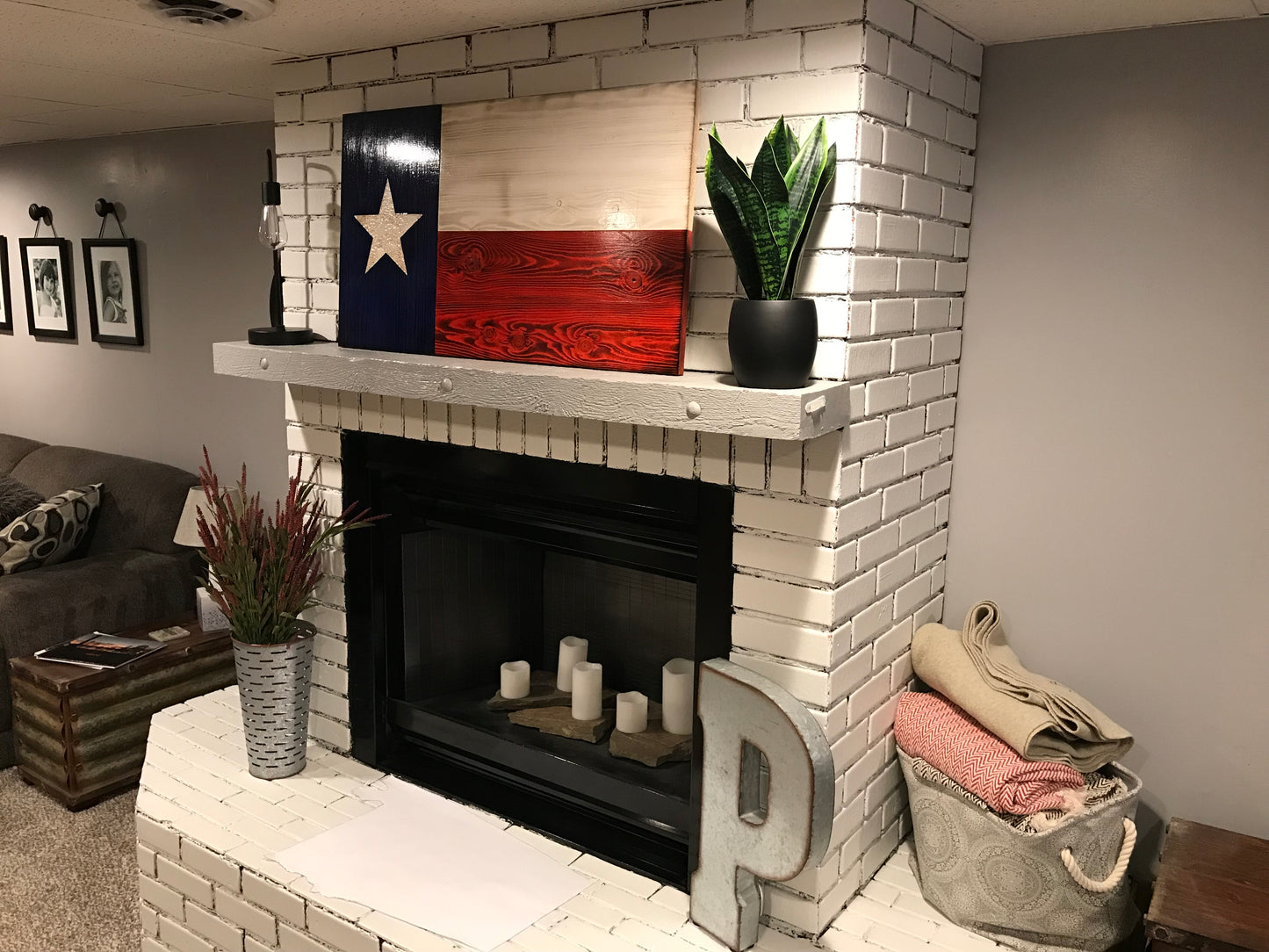 Texas Wooden Original Rustic Charred Flag