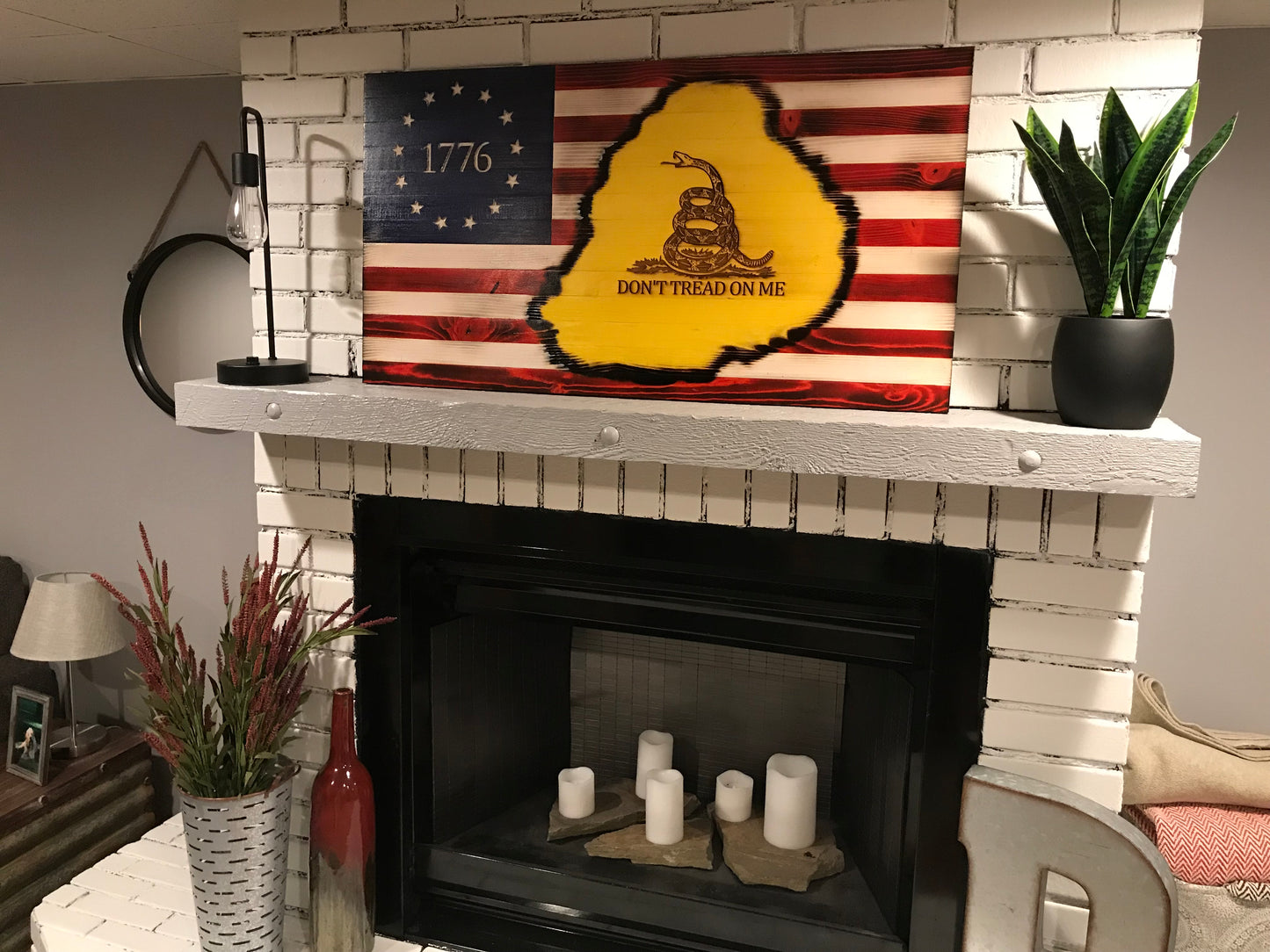 The Original Rustic Betsy Ross /Gadsden Don't Tread on Me Charred