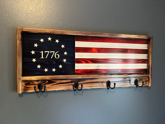 The Origianl Betsy Ross 1776 Coat/hat rack 16"  39"