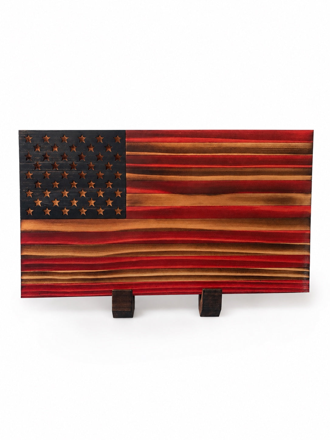 Tabletop Wooden American Flag – Rustic Handcrafted American Flag Decor | Patriotic Home & Office Decor