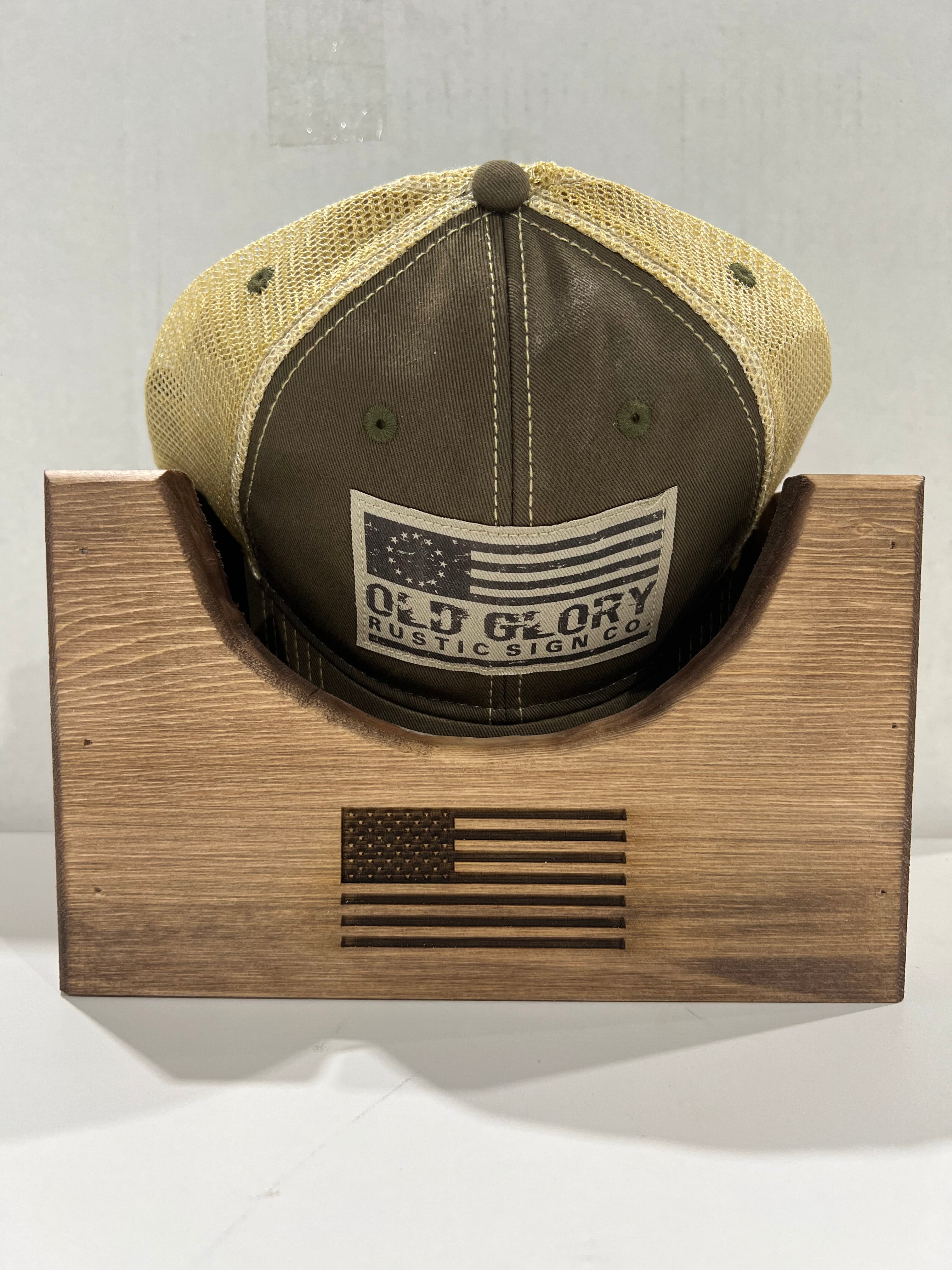 Wooden outlet hat holder