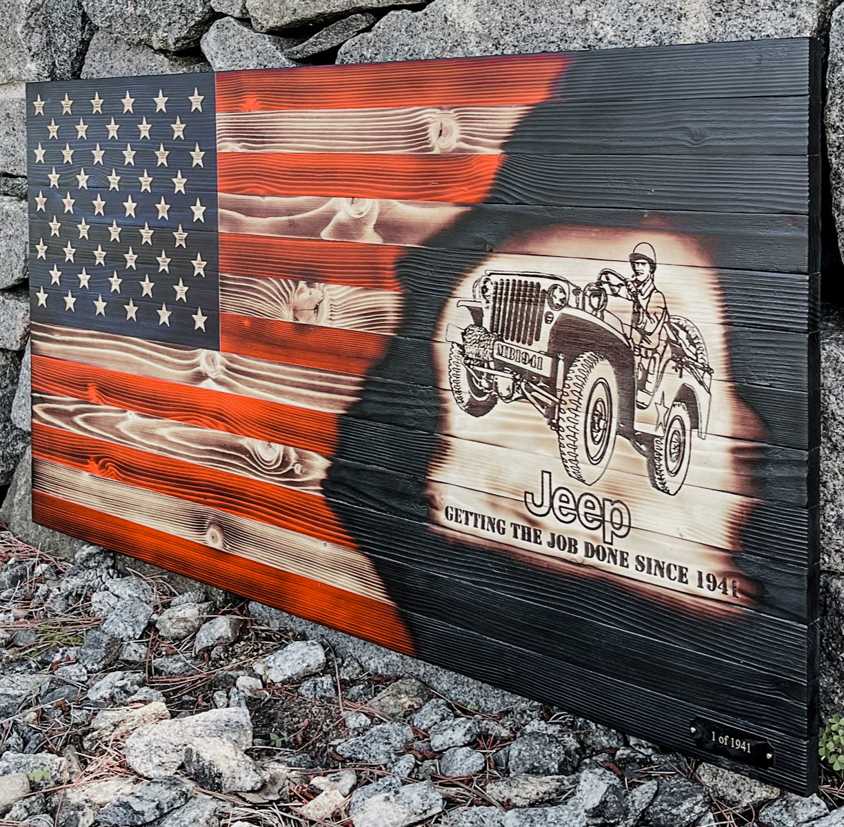 Limited edition Commemorative 1941 Jeep Willys flag