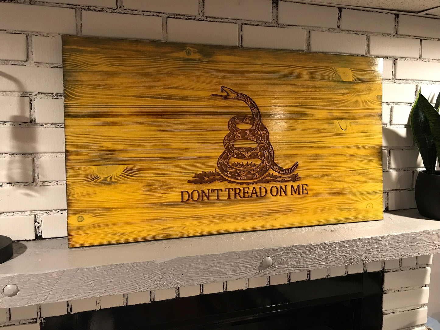 Gadsden Charred Rustic Flag "Don't Tread on Me"