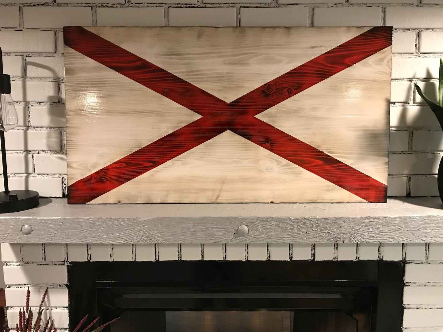 Charred Alabama Wooden State Flag