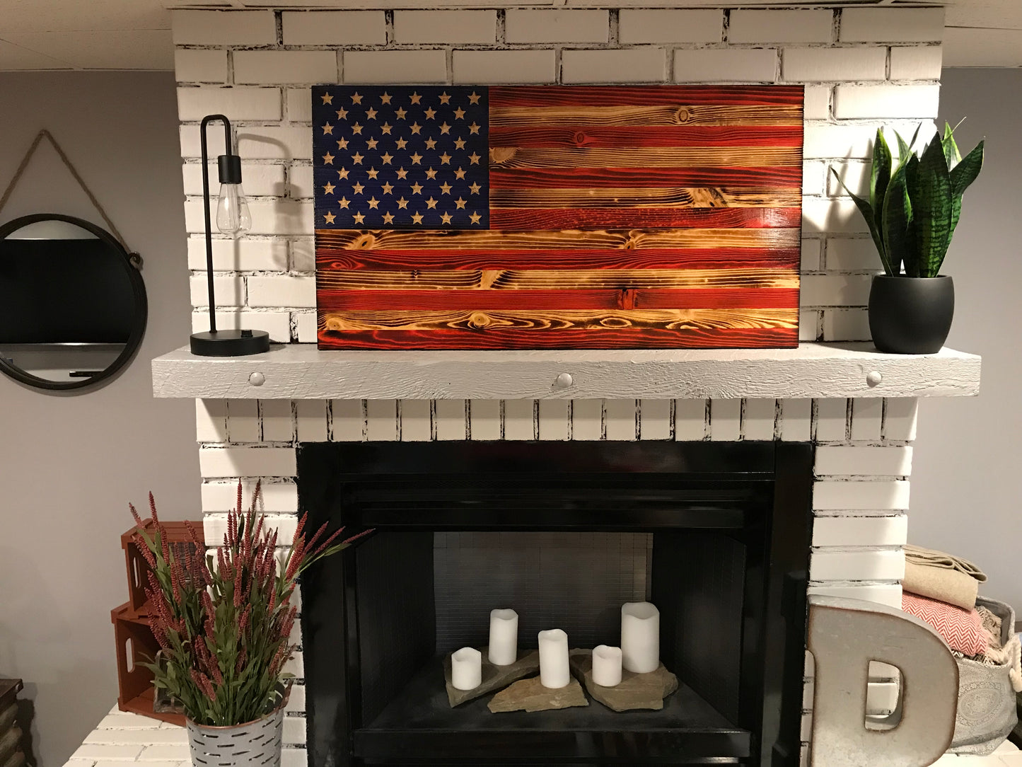 The Natural American Wooden Flag, Rustic Decor, Wood Flag, Handcrafted Rustic Flag, Veteran Made