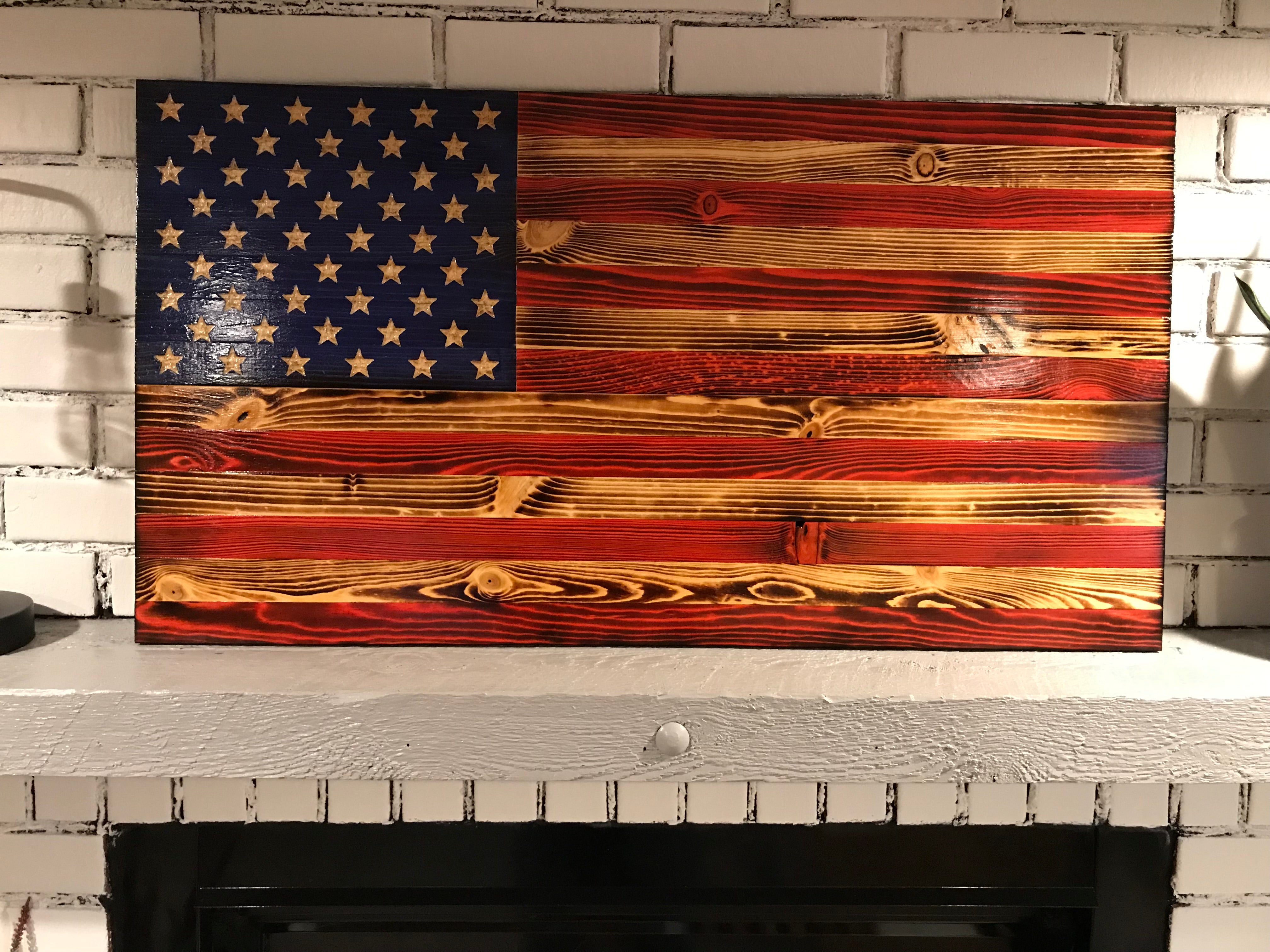 Wooden American Flag, Veteran online