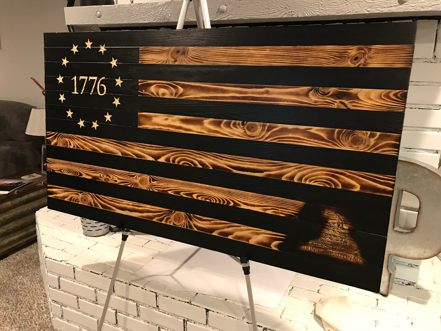 The Rustic Betsy Ross with Gadsden "Don't Tread on Me" engraved