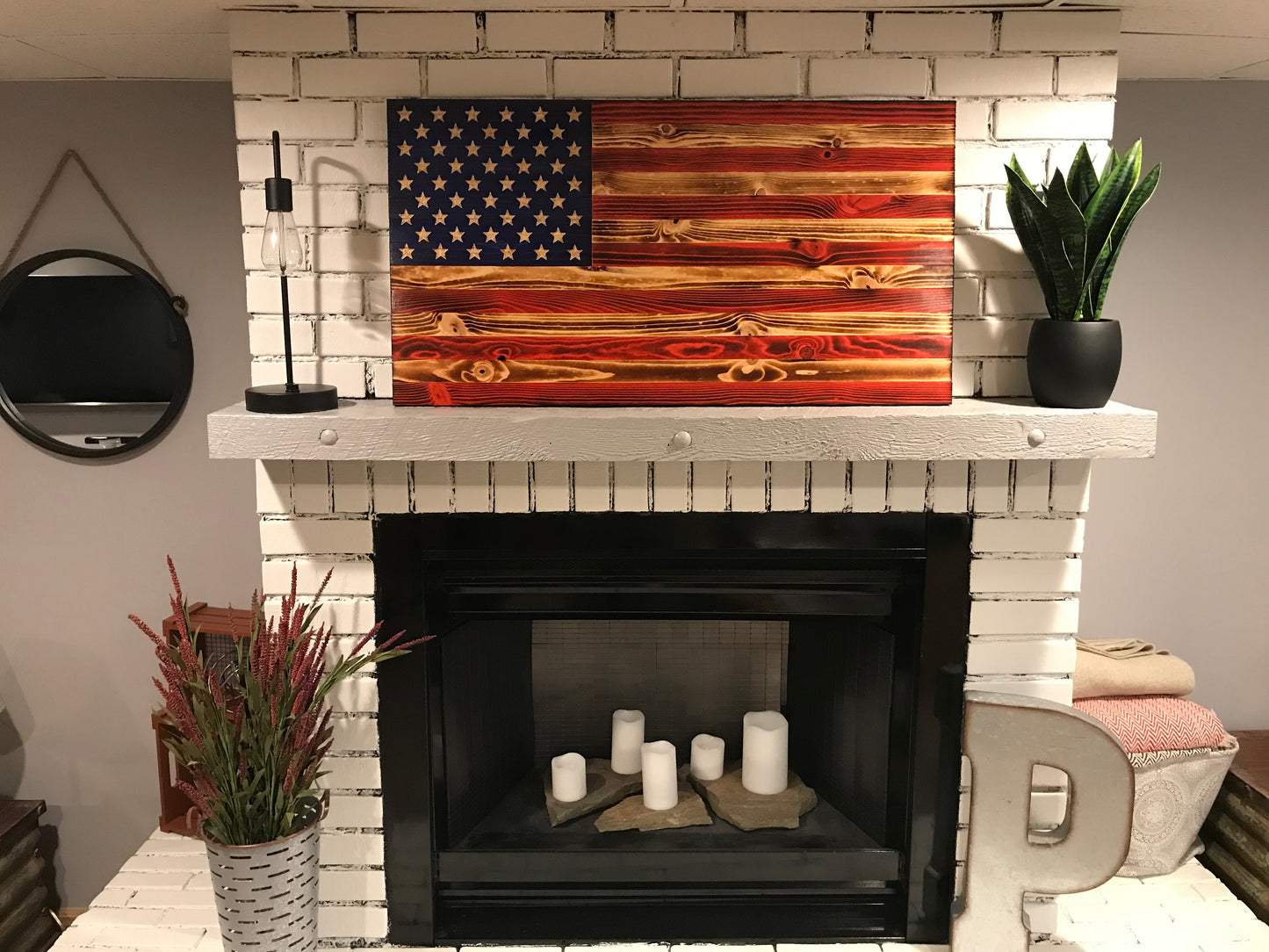 "We the People" The Natural American Wooden Flag, Rustic Decor, Wood Flag, Handcrafted Rustic Flag, Veteran Made