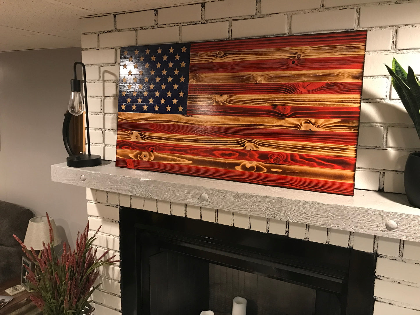 "We the People" The Natural American Wooden Flag, Rustic Decor, Wood Flag, Handcrafted Rustic Flag, Veteran Made