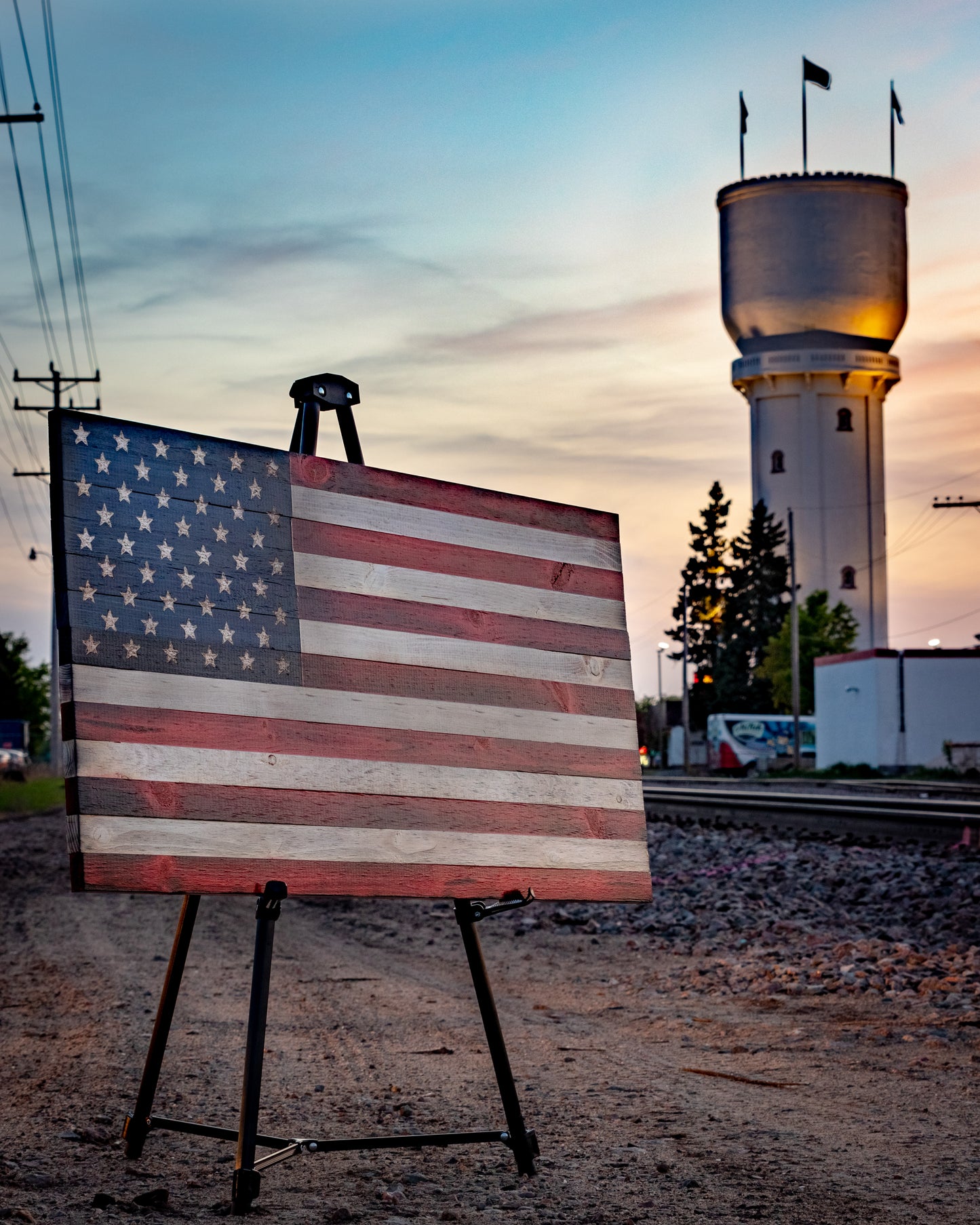 The Original Red, White and Blue Charred American Wooden Flag, Rustic Decor, Handcrafted