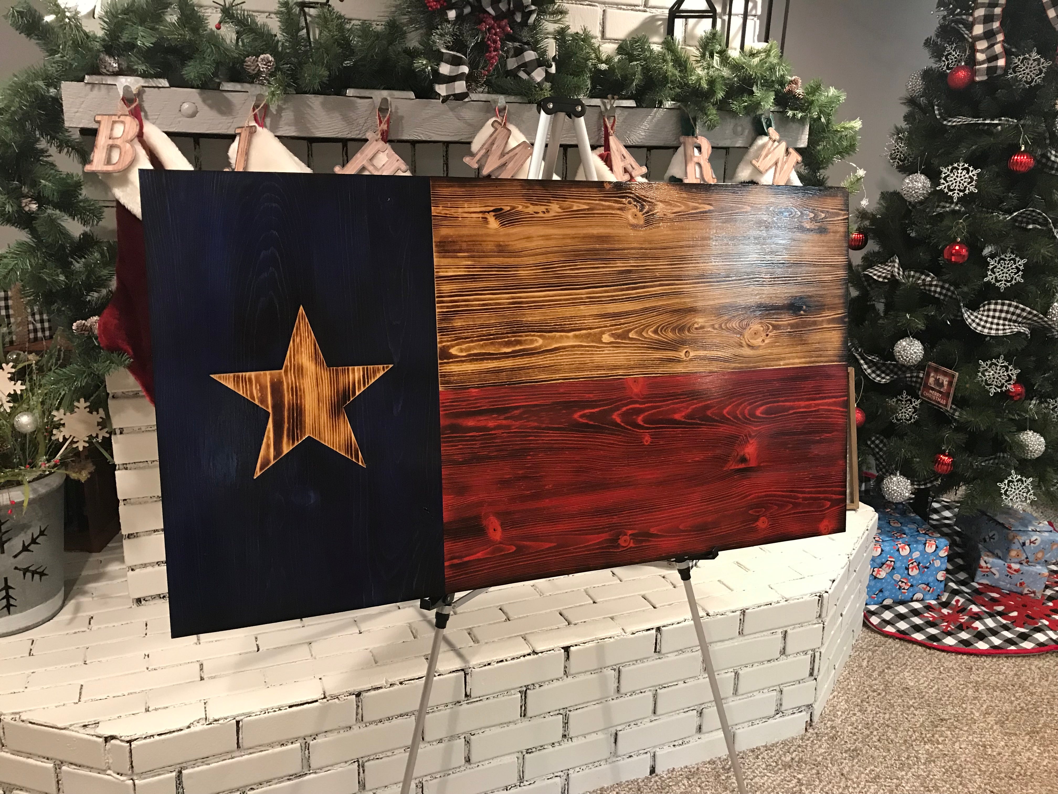 Texas Rustic Sign Texas Flag Natural Pine Rustic Charred – Old Glory Rustic Sign Co.