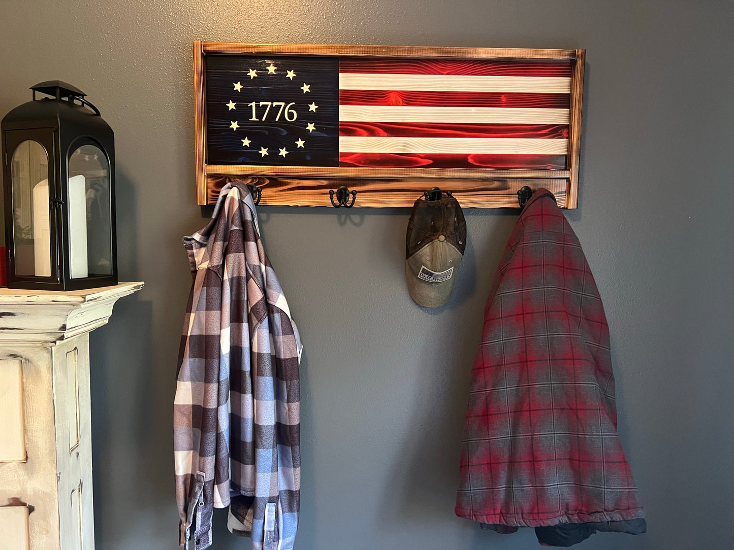 The Origianl Betsy Ross 1776 Coat/hat rack 16"  39"