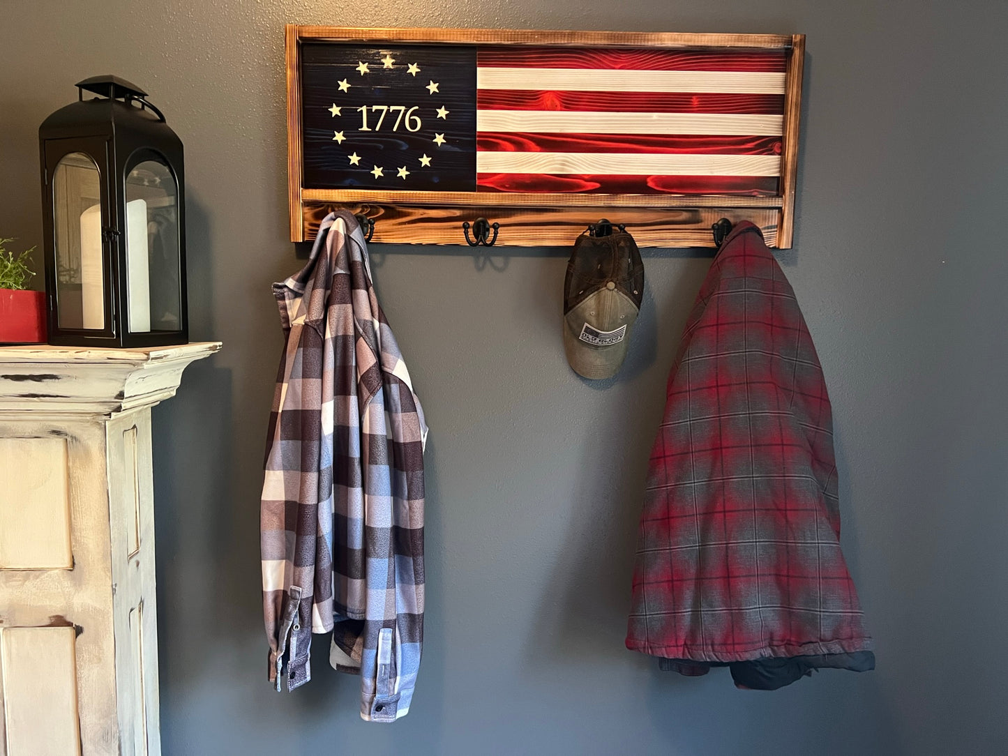 The Origianl Betsy Ross 1776 Coat/hat rack 16"  39"