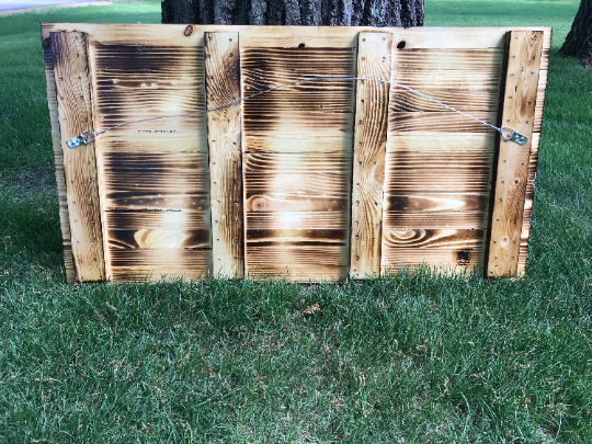 Unique Rustic Thin Blue Line Red, White and Blue Wooden American Flag, Subdued American Flag