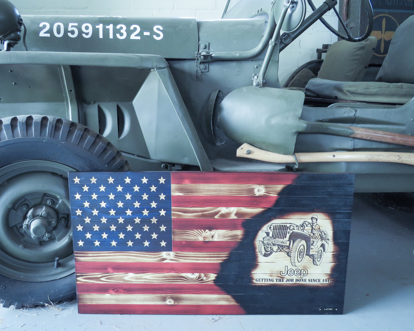 Limited edition Commemorative 1941 Jeep Willys flag